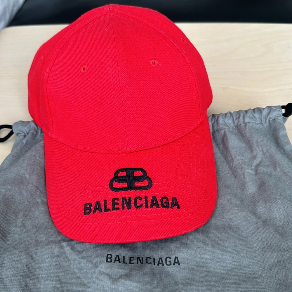 Balenciaga BB Embroidered Logo Cap - Red Black